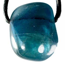 Fluoriet, Blauw hanger groot 1x UNIEK