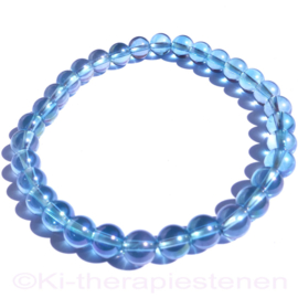 Aqua Aura-kristal armband ø 6 mm.