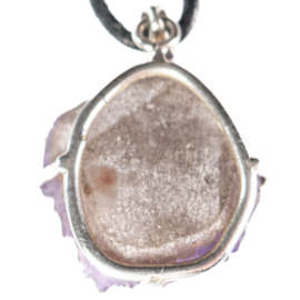 Amethist,  zilveren hanger | cluster 1x UNIEK