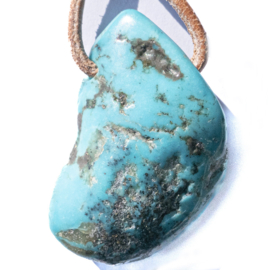 Turquoise 'Kingman' Arizona, Groot, A kwaliteit hanger geboord 1x uniek ex.