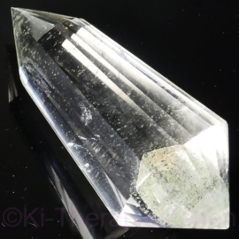 0) Dubbeleinder  Phi - Vogel kristal 24-ZIJDIG,  L. 8,9 cm, 120 gr.