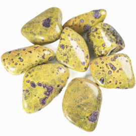 Serpentijn, met Stichtiet (Atlantasiet)  (XL) trommelsteen per st.*