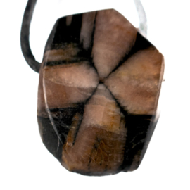 Kruissteen (Chiastoliet) edelsteen hanger geboord 1x UNIEK