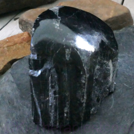 Toermalijn kristal, ruw met gepolijste massage top 1x uniek ex.