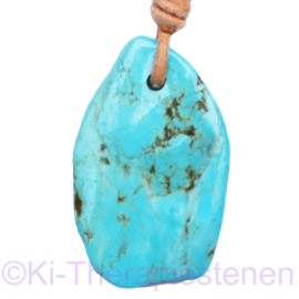 Turquoise  Vlaknuggets, Arizona (stab.), hanger  geboord p.st.