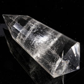 0) Dubbeleinder  Phi - Vogel kristal 24-ZIJDIG,  L. 8,3 cm, 90 gr.