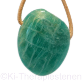 Amazoniet A kwaliteit Ovaal geboord ca. L. 3,5 cm per st.