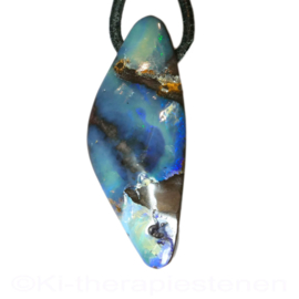 Opaal "Blauw" hanger (grote)  geboord 1x uniek ex.