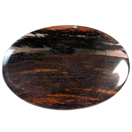 Obsidiaan, Mahonie massagesteen 5x7 cm SET van 2x  │1x SET