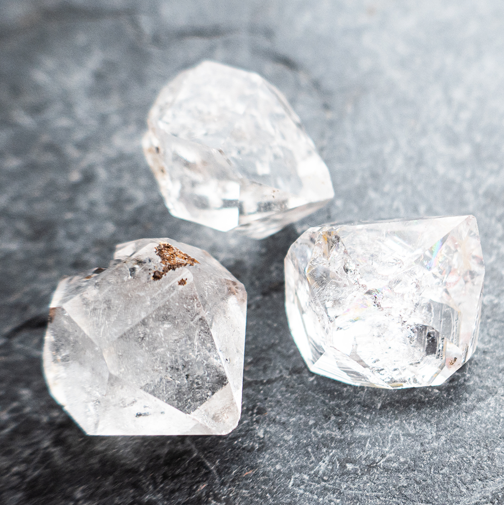 Herkimer Diamant  'New York' County  1x UNIEK, SET van 3x