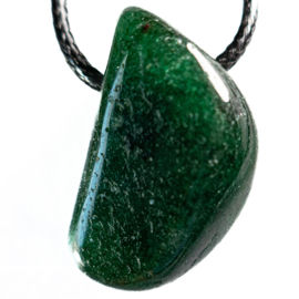 Aventurijn, groen hanger geboord