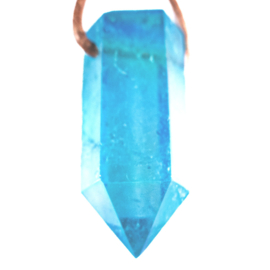 Aqua Aura-kristal, Groot, hanger L. 4,4 cm. 1x UNIEK.