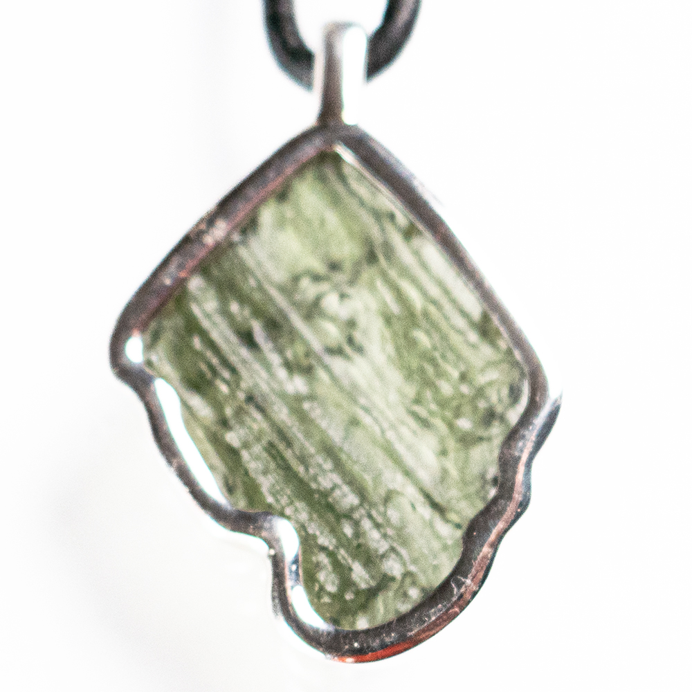 Moldaviet in Zilveren hanger 1A kwaliteit  |  1x  UNIEK 5,6 gr.
