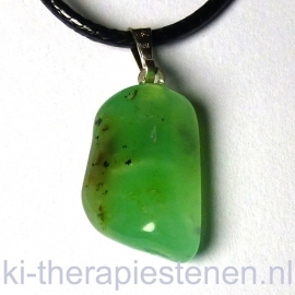 Chrysopraas edelsteen hanger per st.