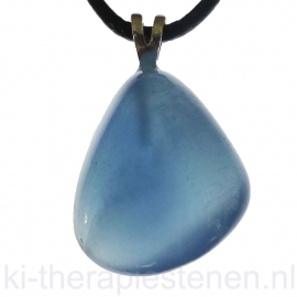 Lemurian Aquatine Calcite (Onyx marmer, blauwe)  1A kwaliteit hanger