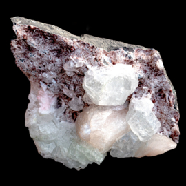 Apofyliet kristallen op matrix cluster  (Poona India)