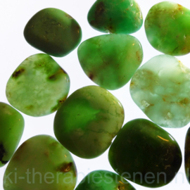 Chrysopraas, platte edelsteen per st.