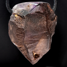 Amethist,  Amethist-Rookkwarts Brandberg  kathedraal kristal  hanger 1x UNIEK