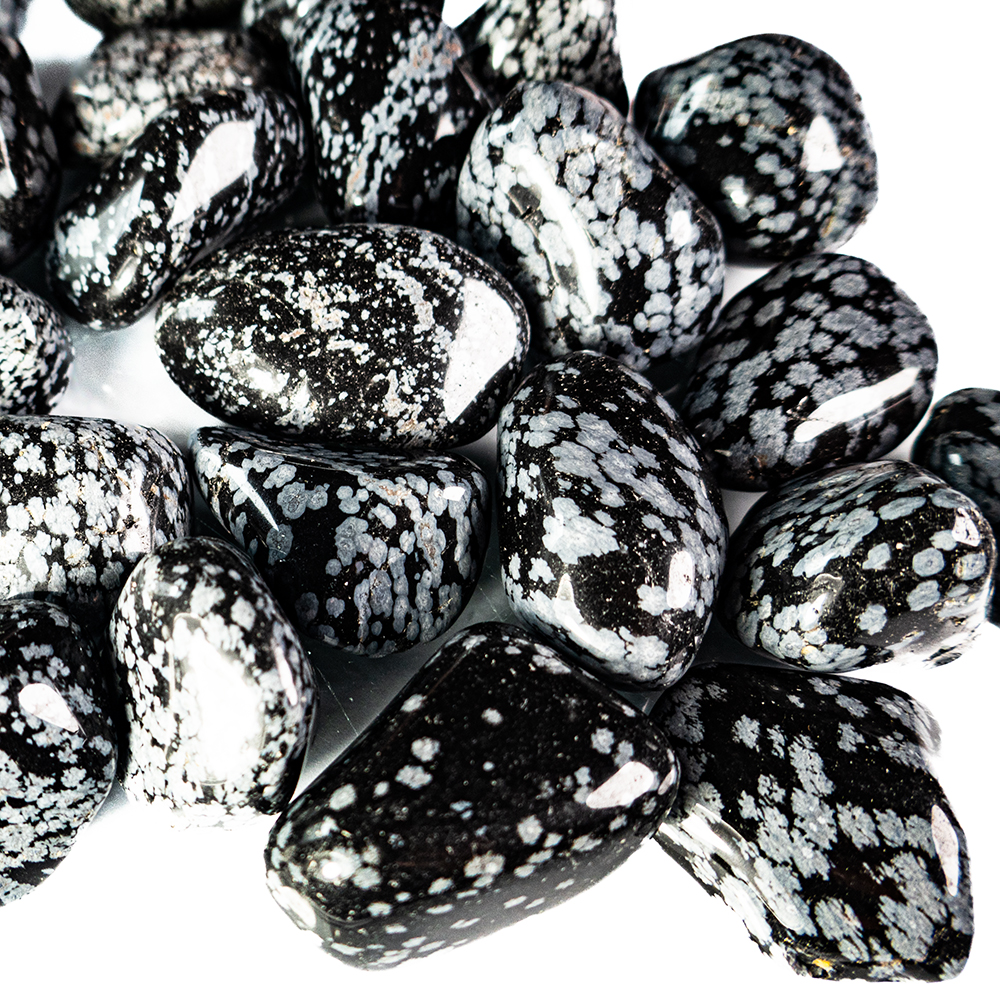 Obsidiaan, Sneeuwvlok, Zwart trommelst. (XL) 1A kwaliteit 0,25 /  0,5 / 1 kg / 1 kg
