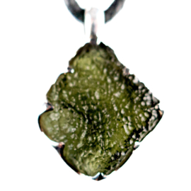 Moldaviet in zilveren hanger 4,6 gr. 1A kwaliteit  |  1x  UNIEK