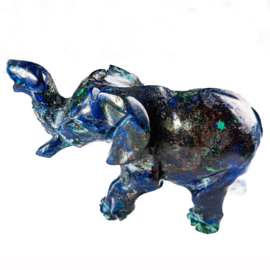 Olifant, Azuriet Malachiet  1x UNIEK