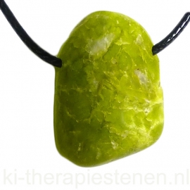 Lizardiet,  Noorse Jade,  A kwaliteit  edelsteen hanger geboord