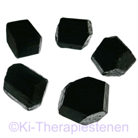 Toermalijn zwart (schorl) kristal, groot,  mét eindvlak p.st.