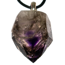 Amethist,  Amethist Brandberg  kristal  hanger 1x UNIEK