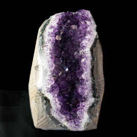 Amethist cluster-geode, Staander Agaat rand, (Uruguay) 0,89 kilo 1x UNIEK