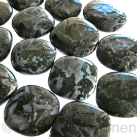 Gabbro 'Mystic Merlinite' Basalt Blackstone  platte steen per st.*