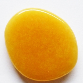 Aragoniet ( geel-oranje) platte edelsteen per st.*