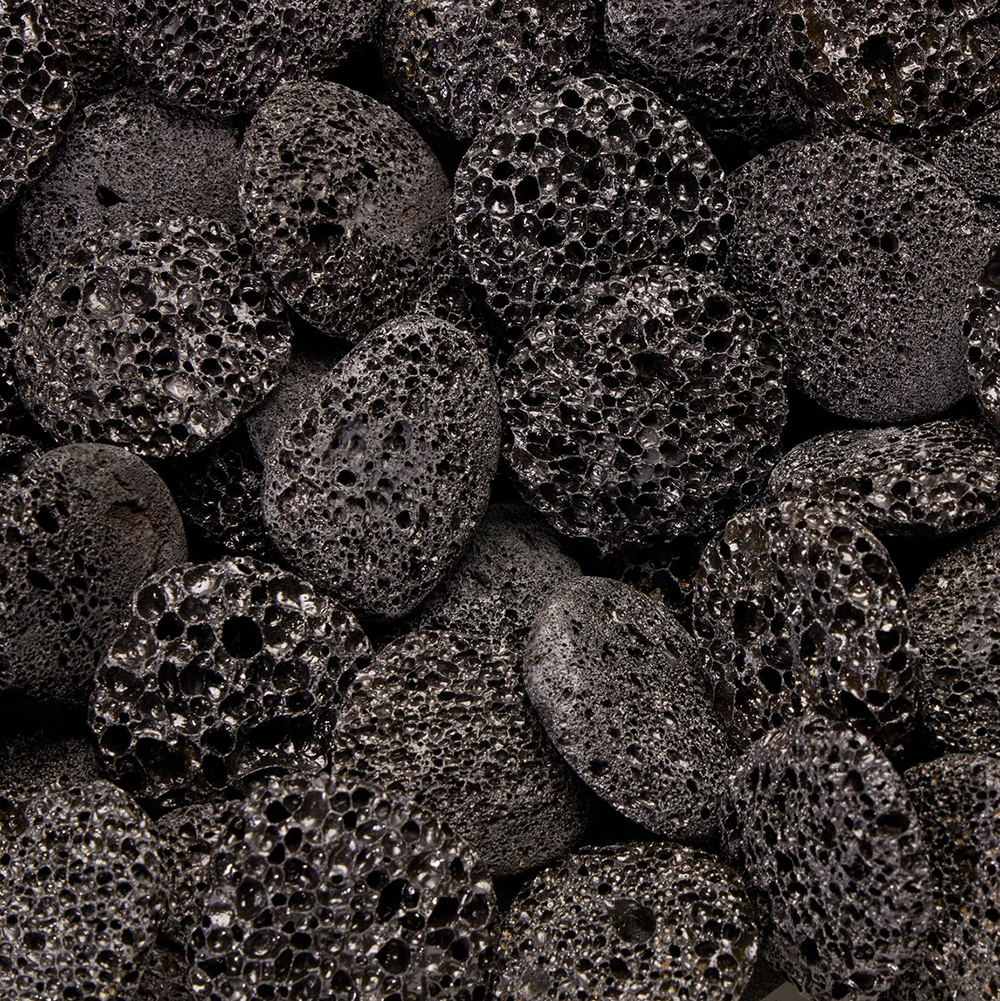 Lava, vulkanische Lava, ronde schijfsteen 0,25 / 0,5 kg.