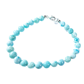 Larimar armband ø 6 mm met karabijn sluiting 1x UNIEK