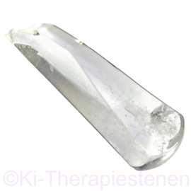 Bergkristal massagestaaf (gepolijste ruwe natuur kristal) L.  ca. 7 cm