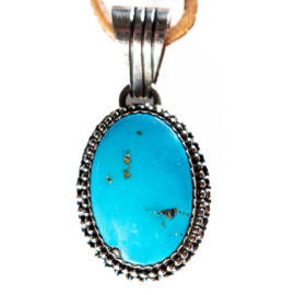 Turquoise 'Sleeping Beauty' Arizona, Zilveren hanger | 1x UNIEK 'Doornroosje'.
