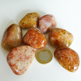 Agaat: Mosagaat Roze trommelsteen (XL) per st.