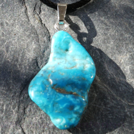 Turquoise (gestabiliseerd) medium plat, hanger p.st.