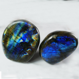 Labradoriet A-kwaliteit Vrije vorm Sculpturen SET van 2x