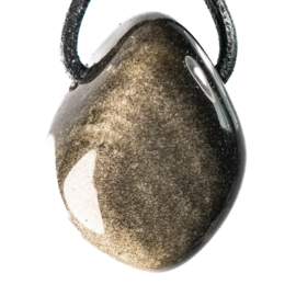 Obsidiaan, Goud  hanger 1x UNIEK