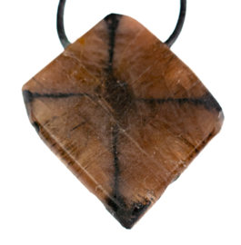 Kruissteen (Chiastoliet) edelsteen hanger Groot 1x UNIEK