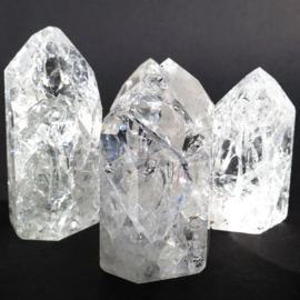 Bergkristal Fire & Ice 1A kwaliteit,  Regenboogkwarts 0,9 kilo p.st..