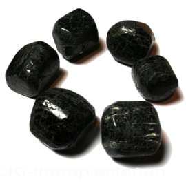 Toermalijn zwart trommel kristallen medium (M-L) zakje van 6x st.