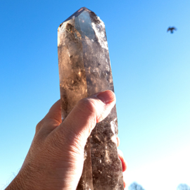 Rookkwarts Kristal Punt Staander  Groot 1,3 kilo 1x UNIEK.