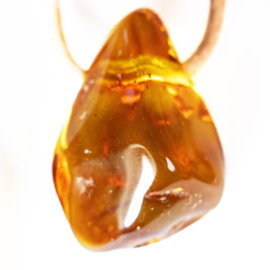 Barnsteen,  Amber natuur hanger 1x UNIEK