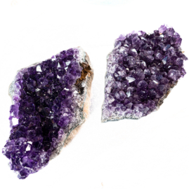 Amethist cluster Set van 2x  Uruguay, 0,31  kilo | 1x UNIEK