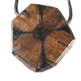 Kruissteen (Chiastoliet) edelsteen hanger Groot 1x UNIEK