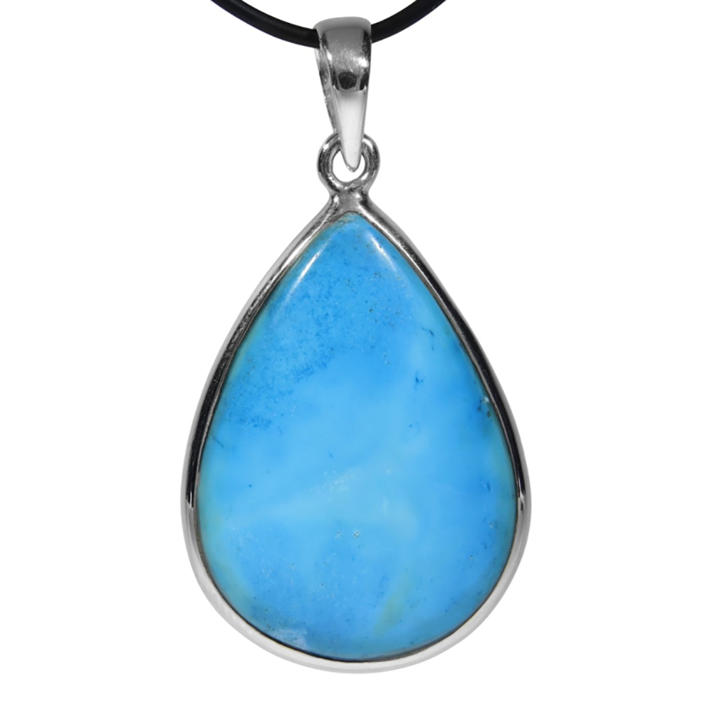Turquoise 'Sleeping Beauty' Arizona, Zilveren hanger | 1x UNIEK