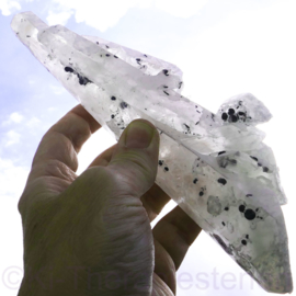 Magische Laserkristal - Dubbeleinder (Binnen-Mongolië) met Hematiet en coating 1x uniek ex.
