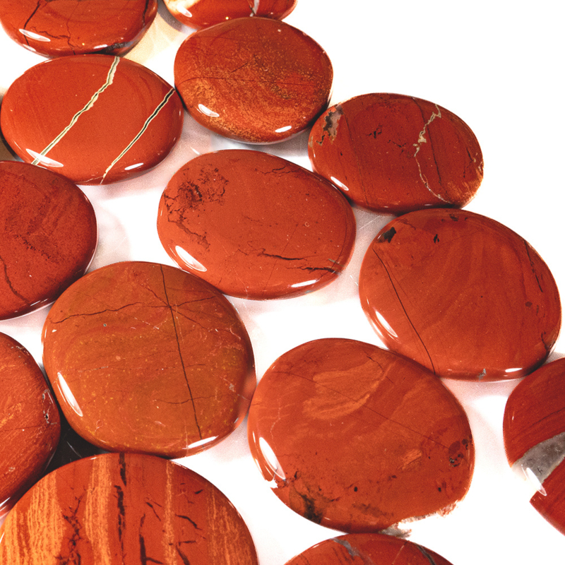 Jaspis, Rood platte edelsteen per st. *