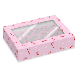 Cupcakedozen met Candycane patroon voor 12 cupcakes 2/pk